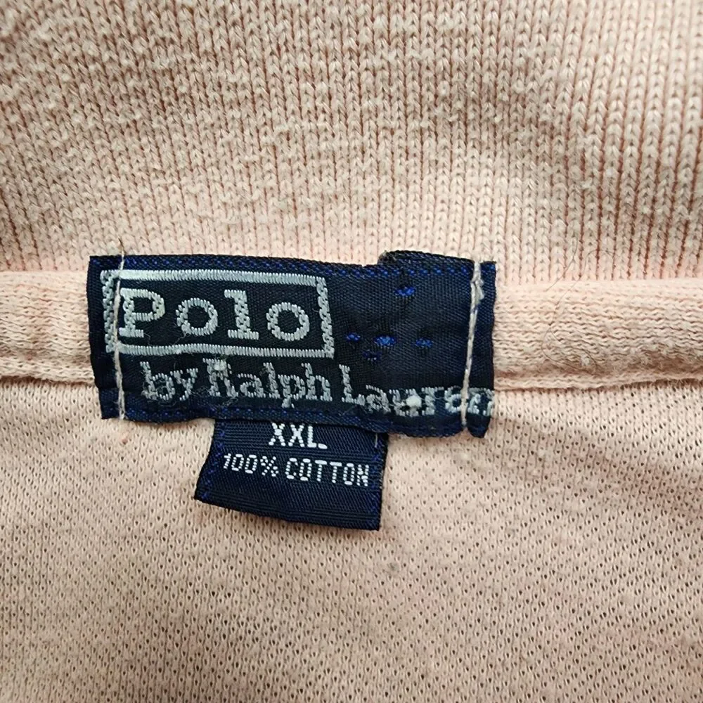 Polo Ralph Lauren Mens XXL Pink Polo VTG USA Made 100% Cotton Pony Logo Flaw
